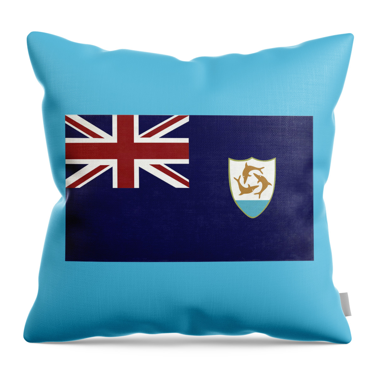 World Flag Throw Pillow featuring the digital art Anguilla Flag by Leslie Montgomery
