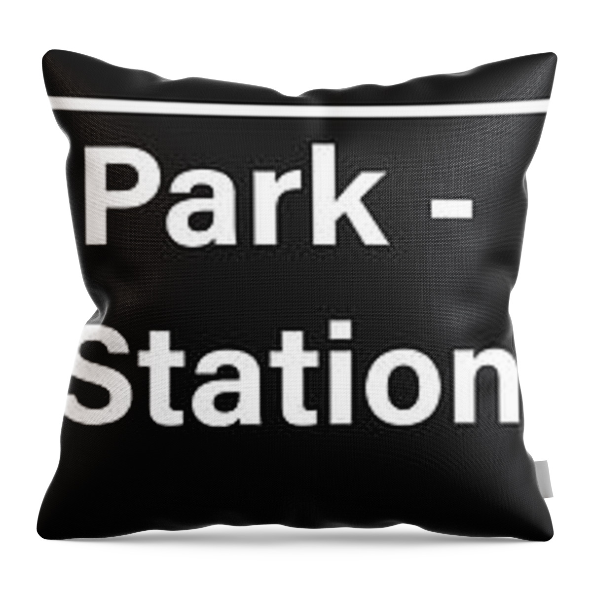Ankle Breaker Park New York Subway Sign Print Throw Pillow featuring the drawing Ankle Breaker Park New York Subway Sign Print by Greg Edwards