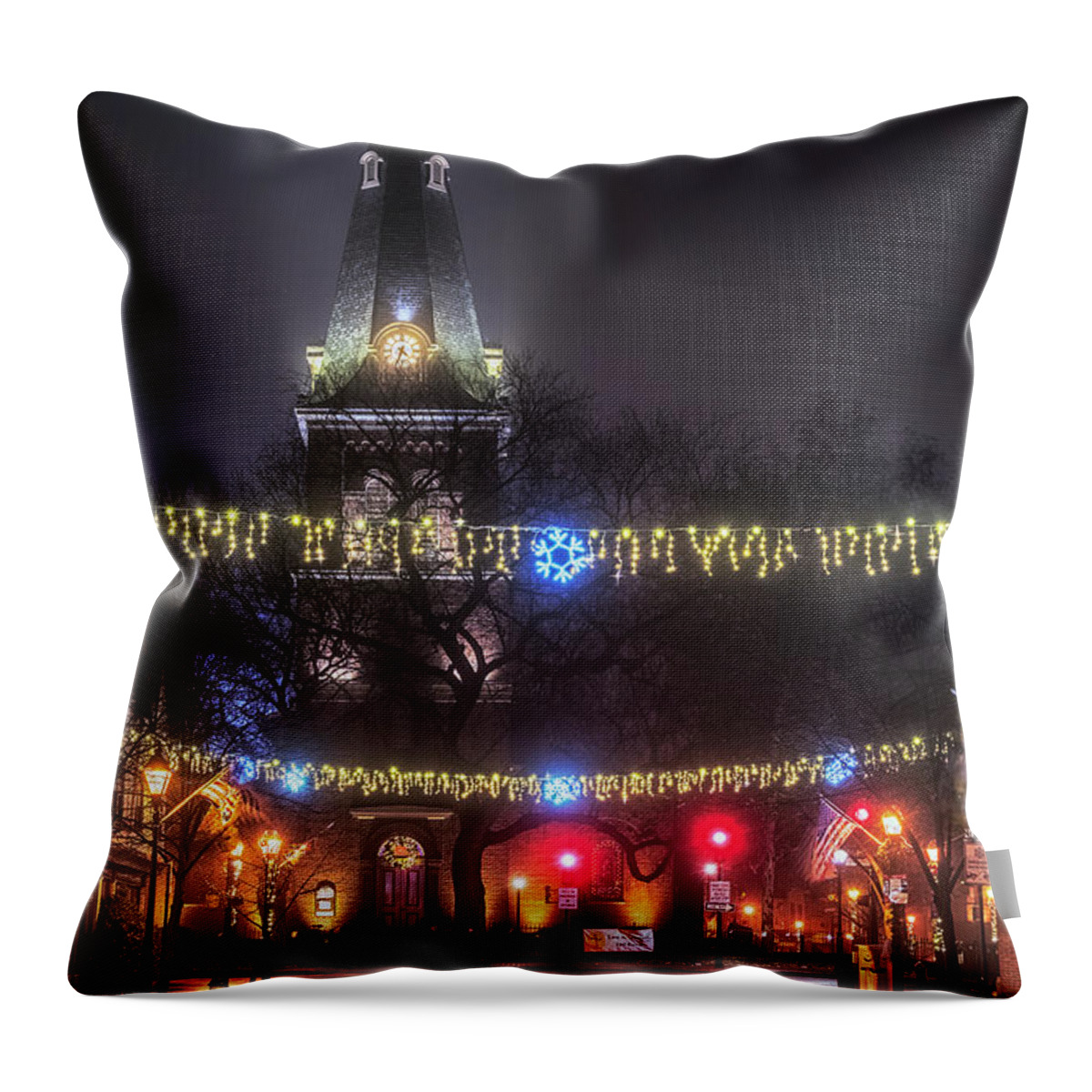 Maryland Throw Pillow featuring the photograph Annapolis Christmas 13 by Robert Fawcett
