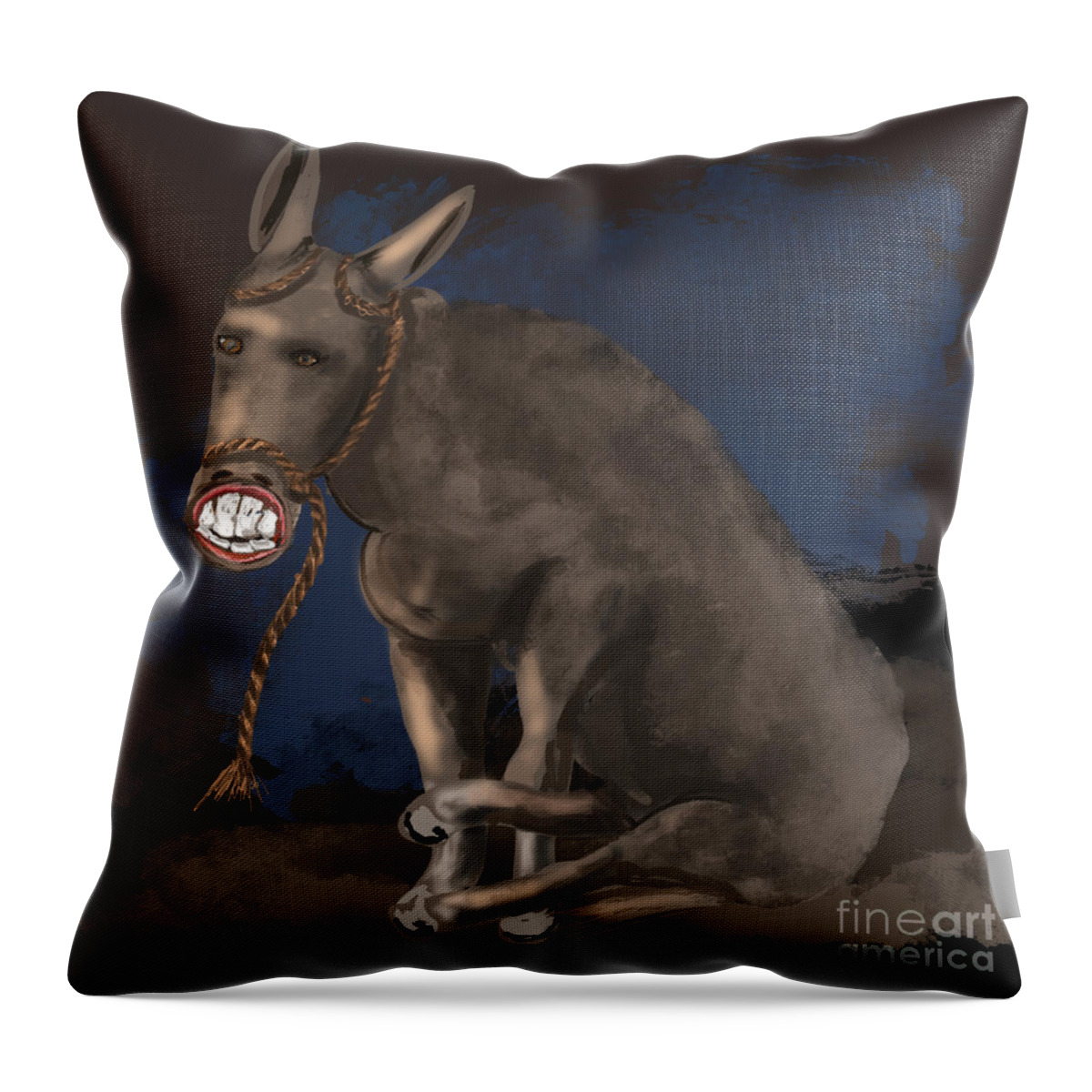 Mule Throw Pillow featuring the digital art Annoyed by Doug Gist