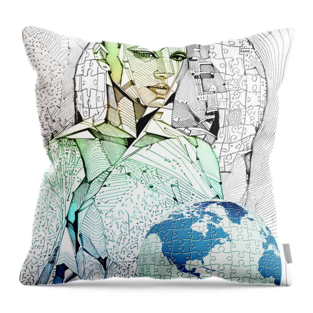 Earth Throw Pillow featuring the digital art Anon Aaa by Shadowlea Is