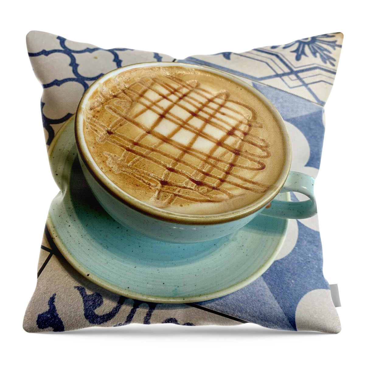Cup And Saucer Throw Pillow featuring the photograph Another Coffee by Neil R Finlay