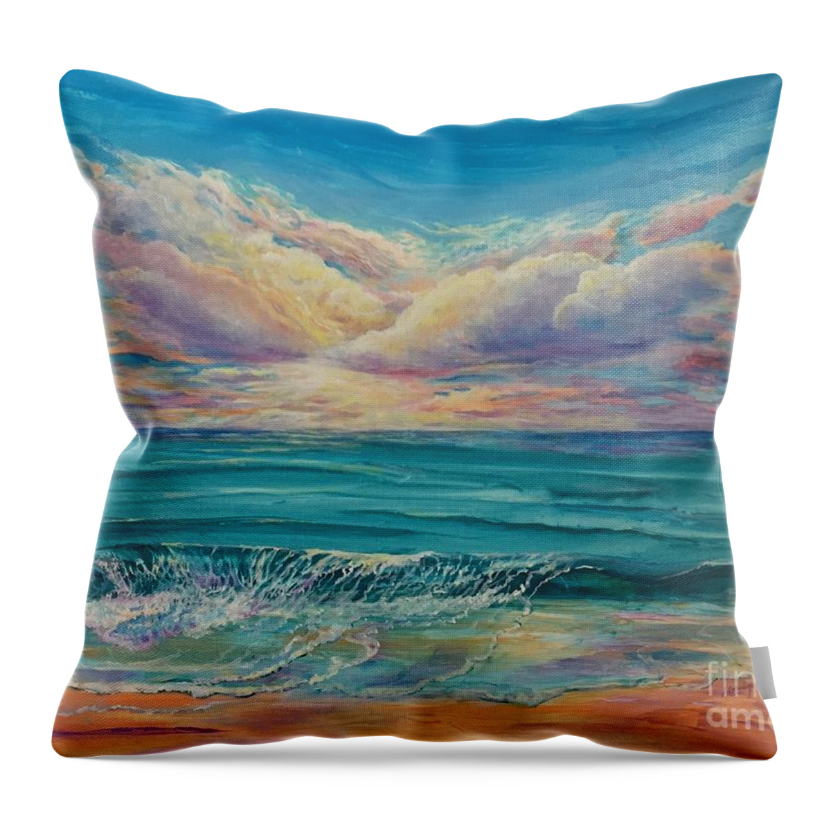 Ocean Throw Pillow featuring the painting Another day in Paradise by Marilyn Young