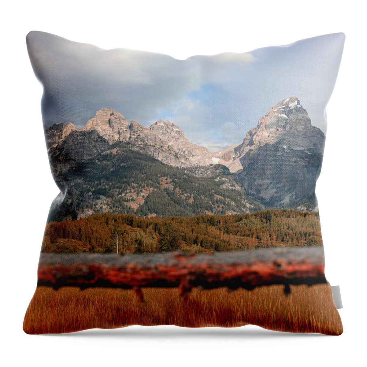 Mountain Throw Pillow featuring the photograph Another day in the Tetons by Go and Flow Photos