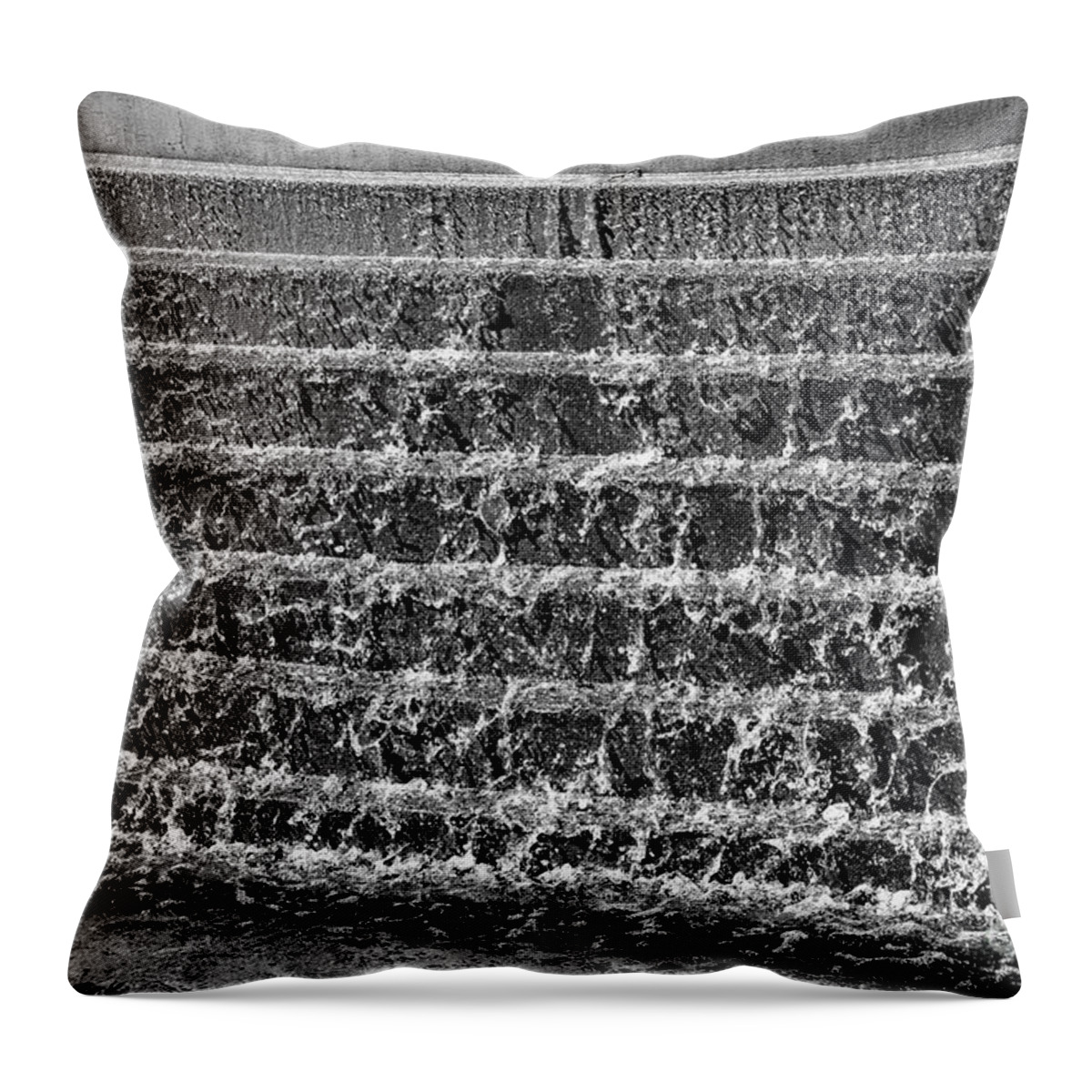 Scottsdale Throw Pillow featuring the photograph Another Scottsdale Fountain BW by Elisabeth Lucas