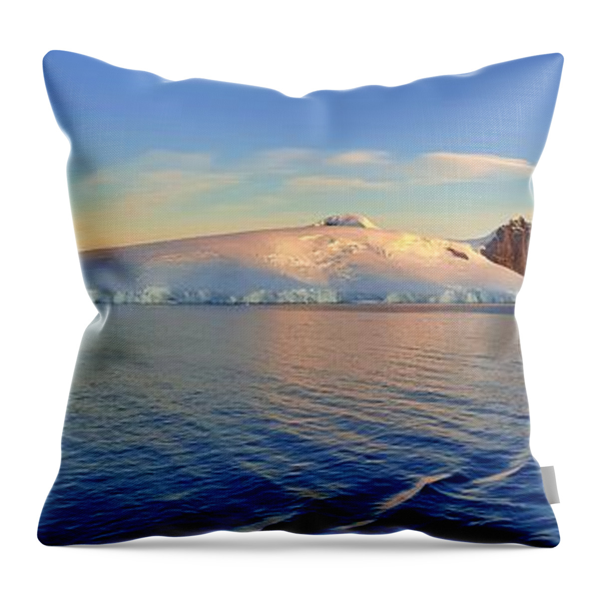 Antarctica Throw Pillow featuring the photograph Antarctic Panorama by Andrea Whitaker
