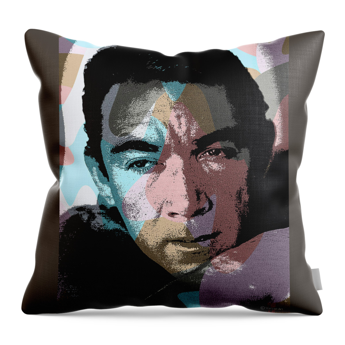 Anthony Quinn Throw Pillow featuring the mixed media Anthony Quinn modernized portrait by Movie World Posters