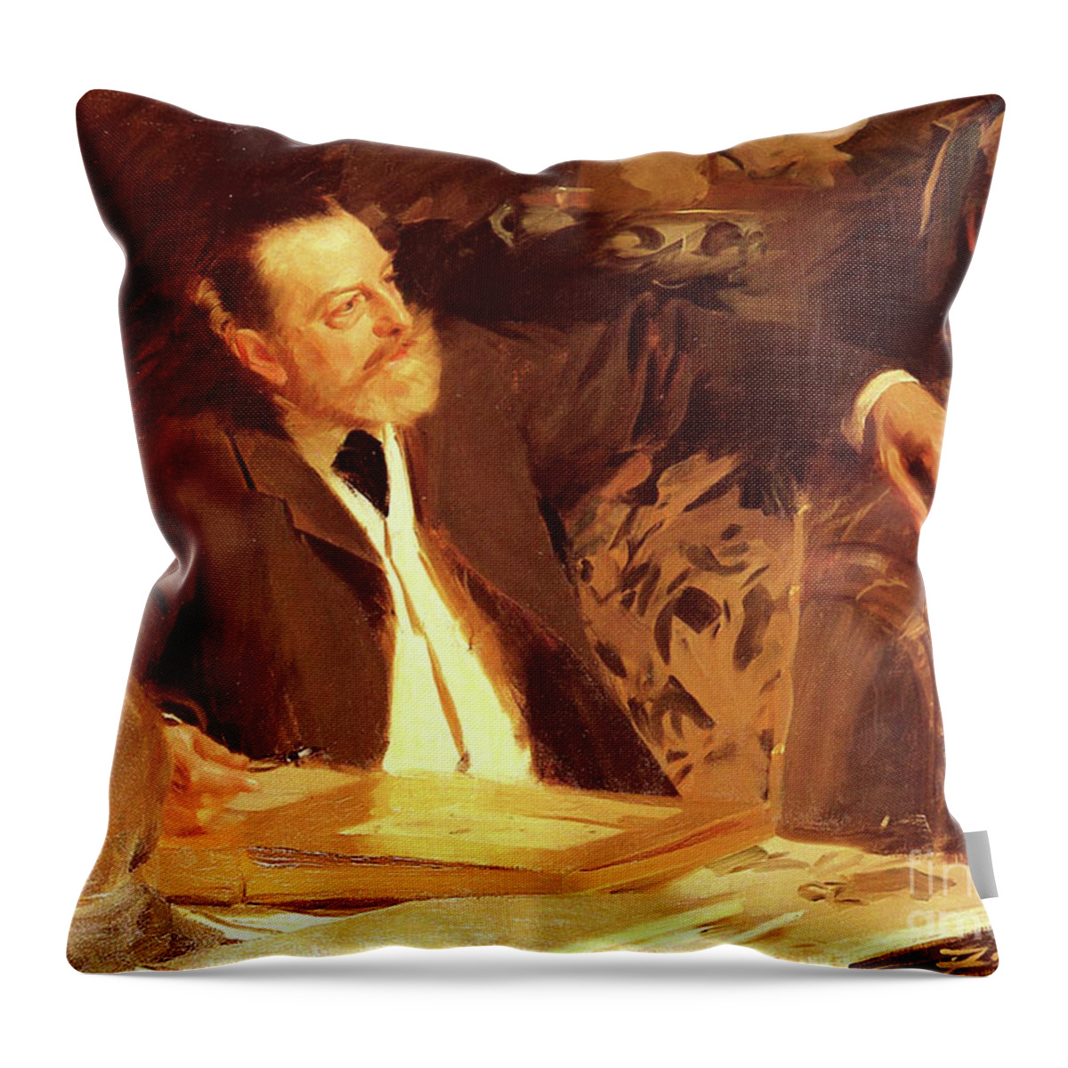 Zorn Throw Pillow featuring the painting Antonin Proust by Zorn