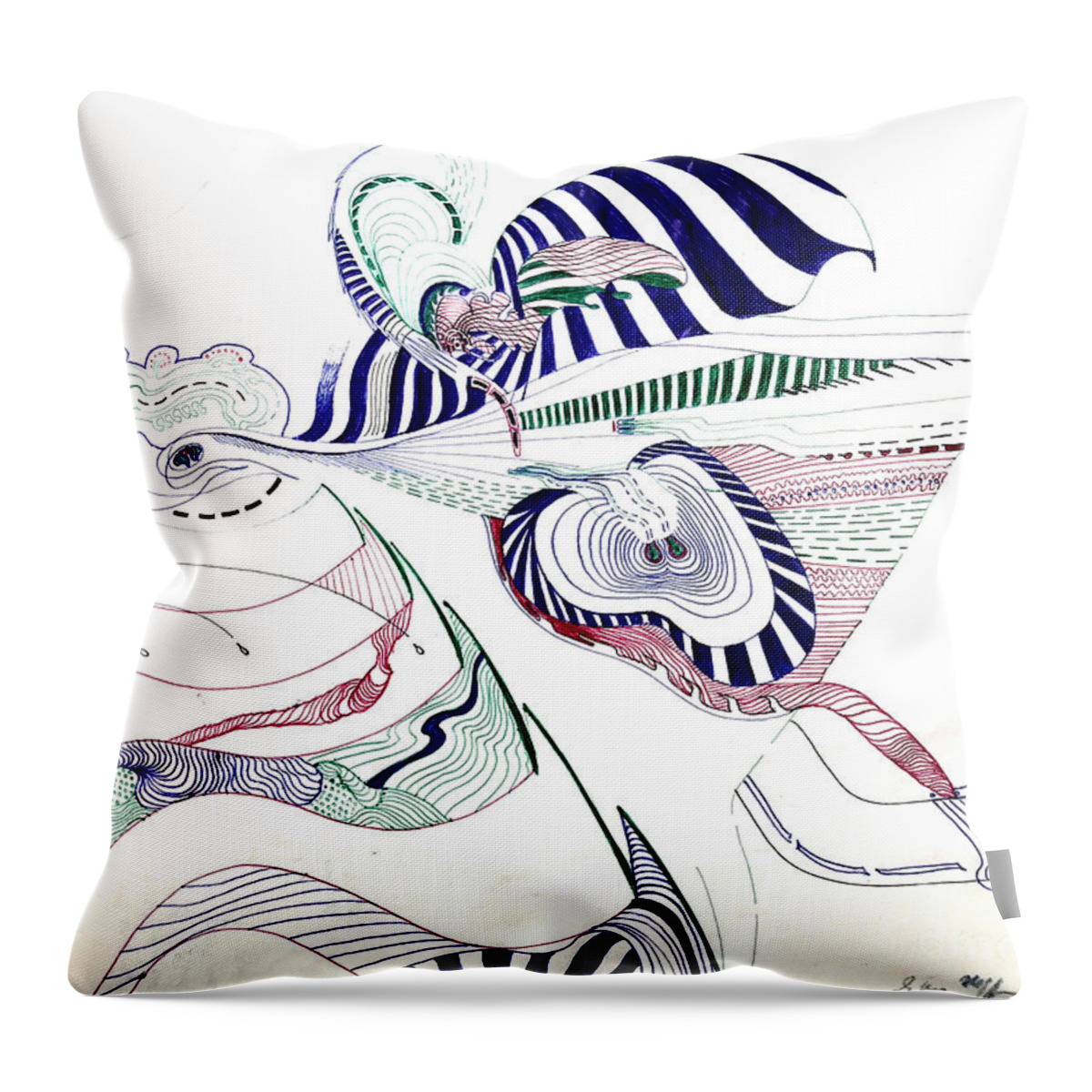 Drawing Throw Pillow featuring the drawing Apparently by Glen Neff