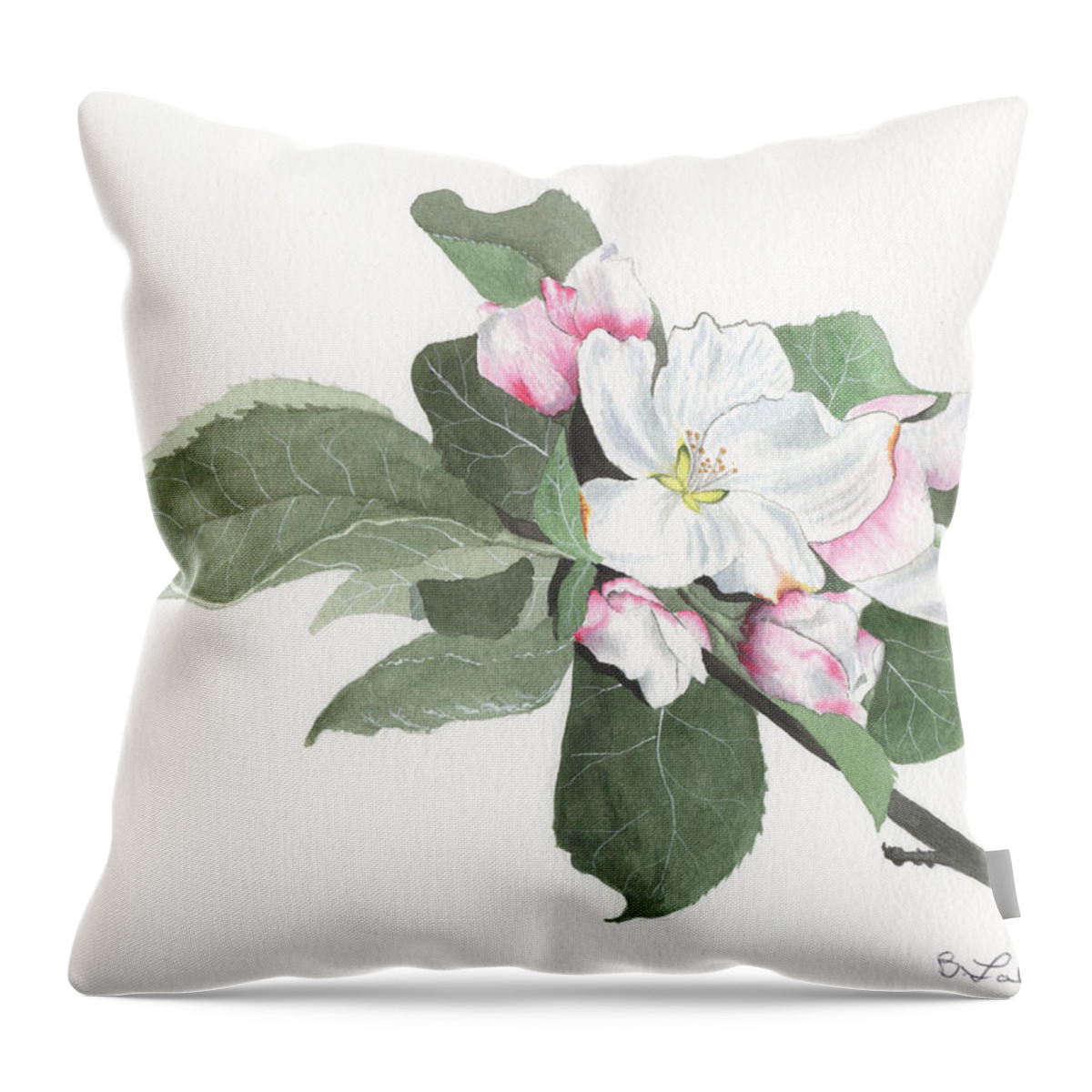 Apple Blossom Throw Pillow featuring the painting Apple Blossom Classic by Bob Labno