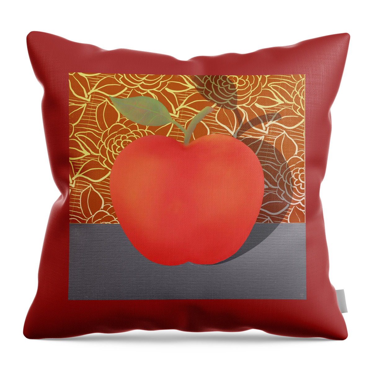Apple Throw Pillow featuring the digital art Apple by Steve Hayhurst