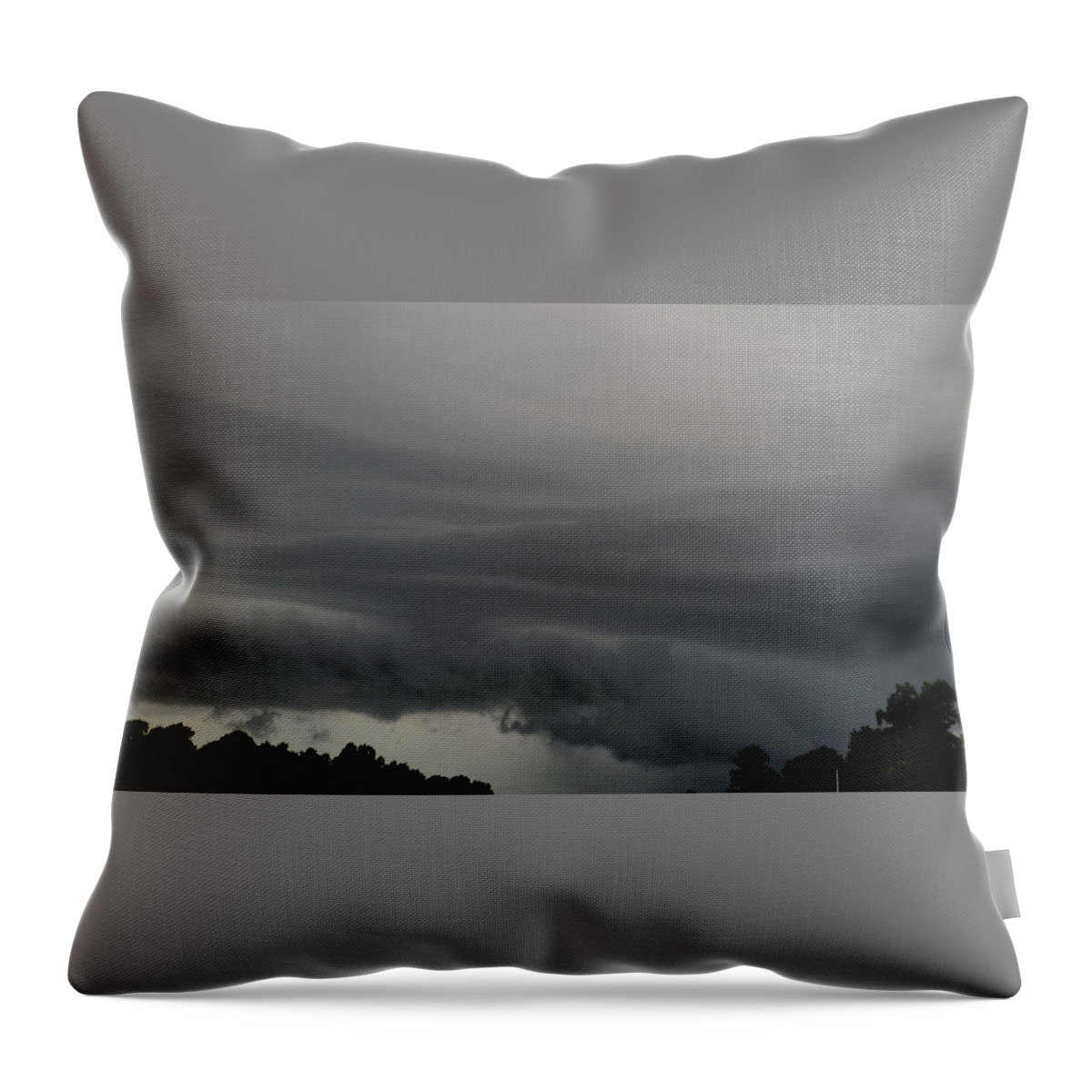 Weather Throw Pillow featuring the photograph Approaching Shelf Cloud by Ally White