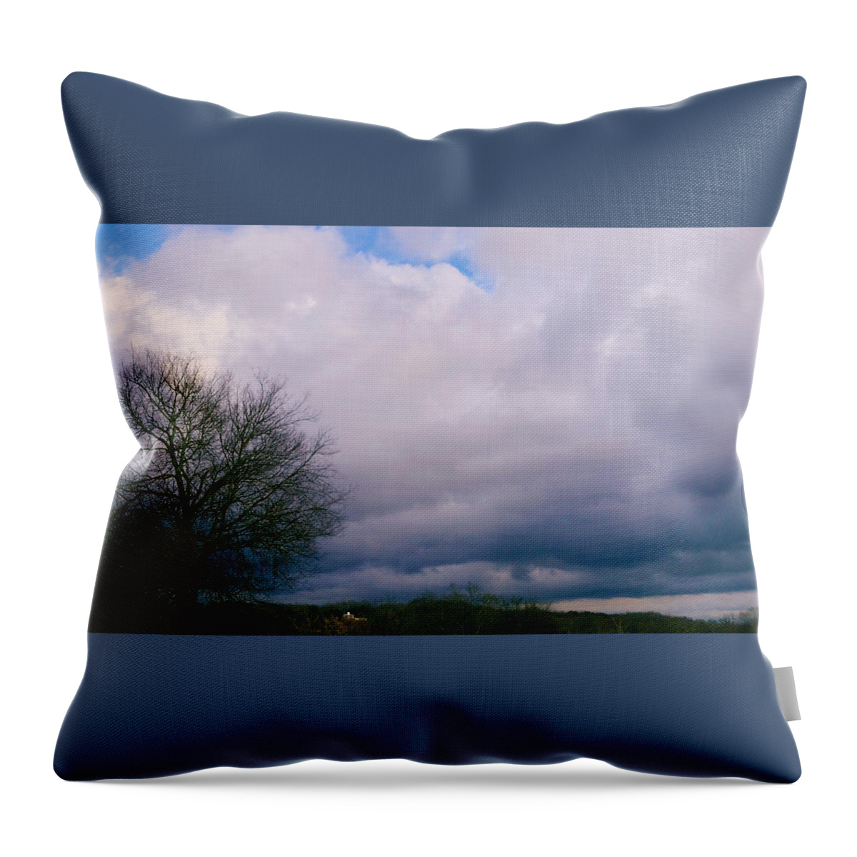 Weather Throw Pillow featuring the mixed media Approaching Storm 1/15/20 by Ally White