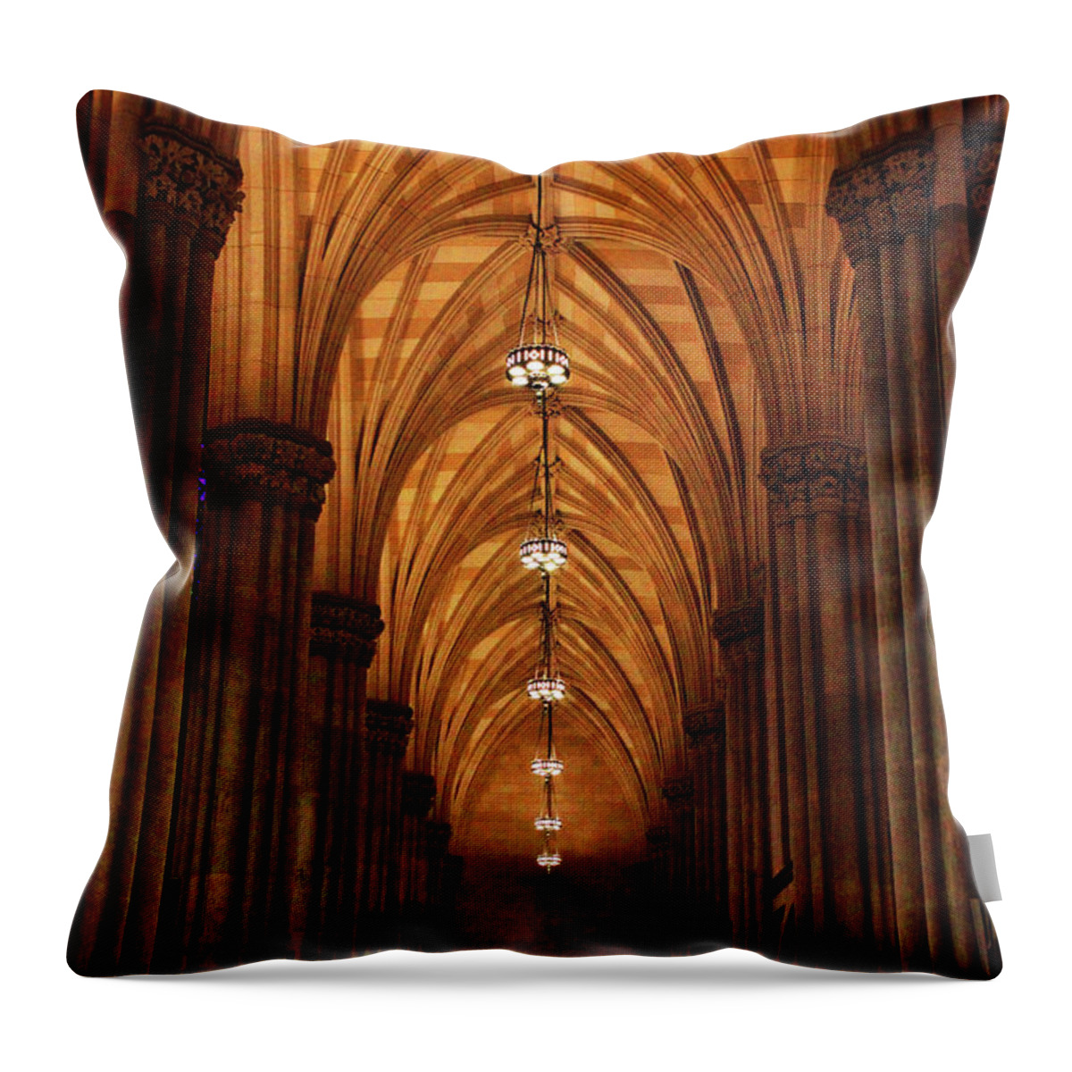 St. Patrick's Cathedral Throw Pillow featuring the photograph Arches of St. Patrick's Cathedral by Jessica Jenney
