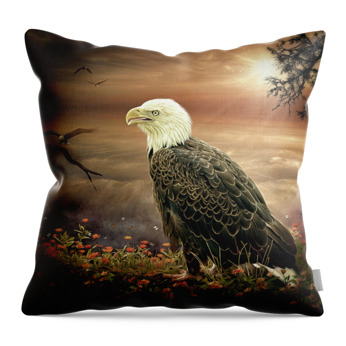 Bald Eagle Throw Pillow featuring the digital art Ari by Maggy Pease