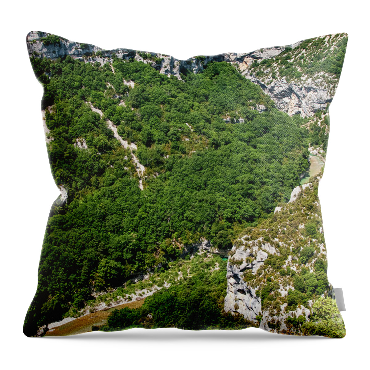 Les Gorge Du Verdon Throw Pillow featuring the photograph Ariel Vies of Gorge du Verdon by Bob Phillips