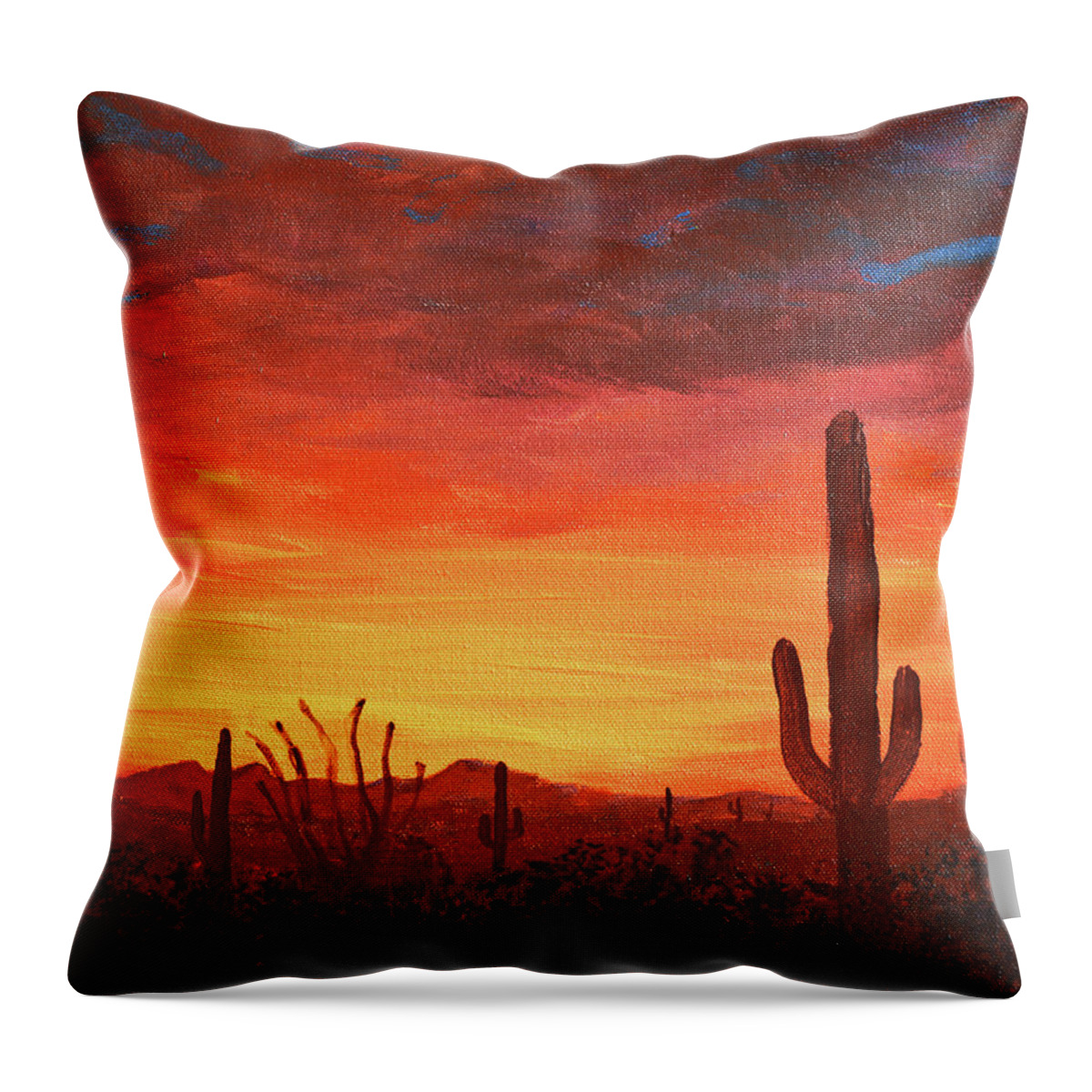 Arizona Throw Pillow featuring the painting Arizona Pastel Skies by Chance Kafka