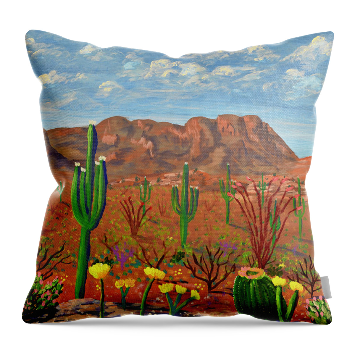 Arizona Throw Pillow featuring the painting Arizona Spring by Chance Kafka