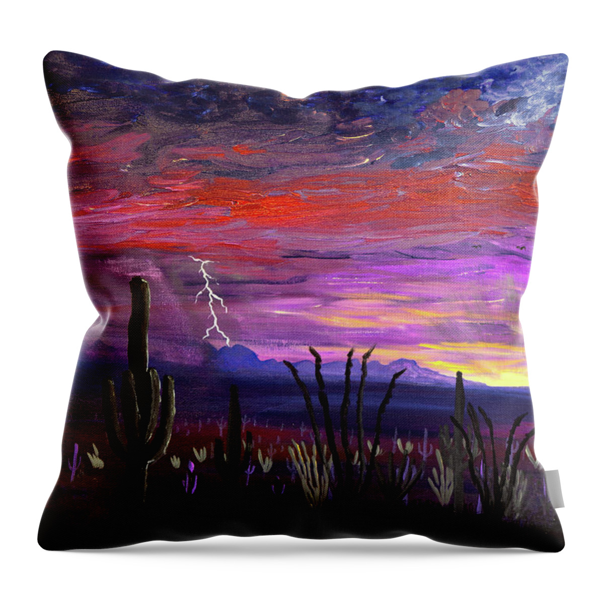 Arizona Throw Pillow featuring the painting Arizona Summer by Chance Kafka