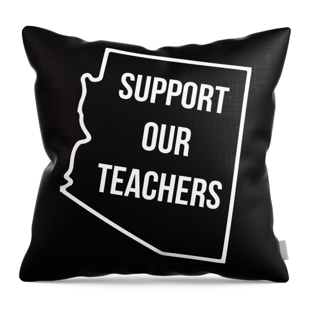 Funny Throw Pillow featuring the digital art Arizona Support Our Teachers by Flippin Sweet Gear