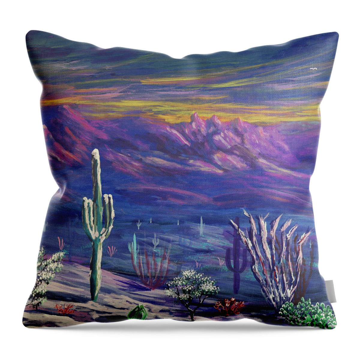 Arizona Throw Pillow featuring the painting Arizona Winter by Chance Kafka