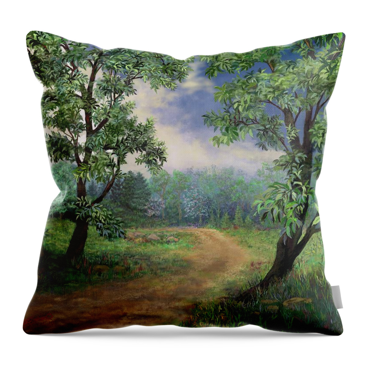 Arkansas Throw Pillow featuring the digital art Arkansas Country Road by Marilyn Cullingford