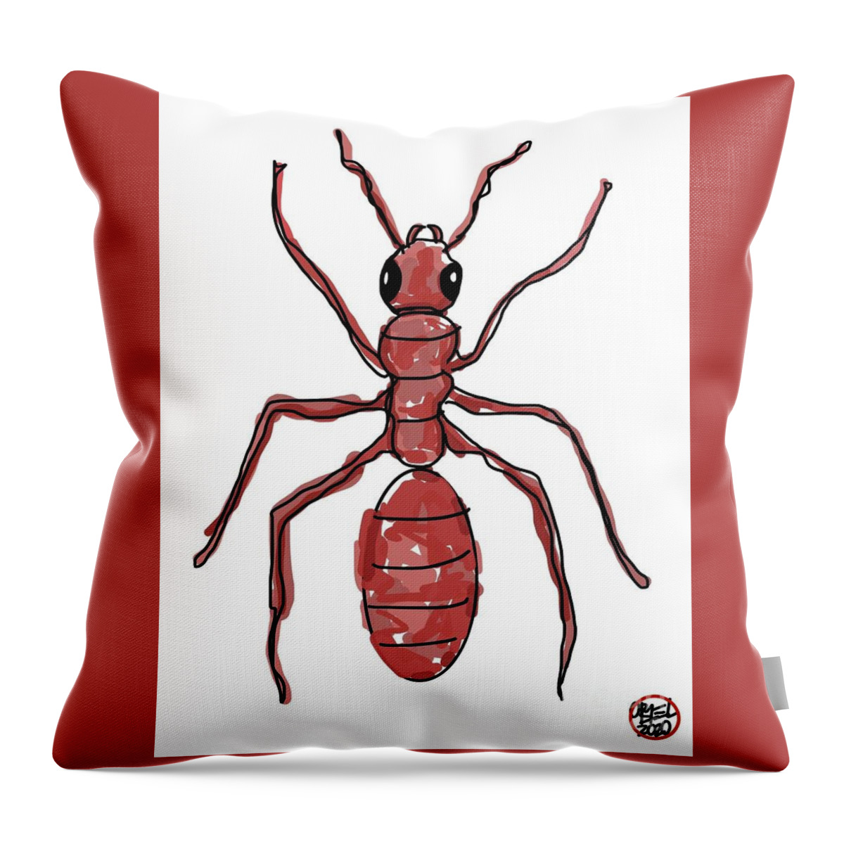  Throw Pillow featuring the painting Army Ant by Oriel Ceballos