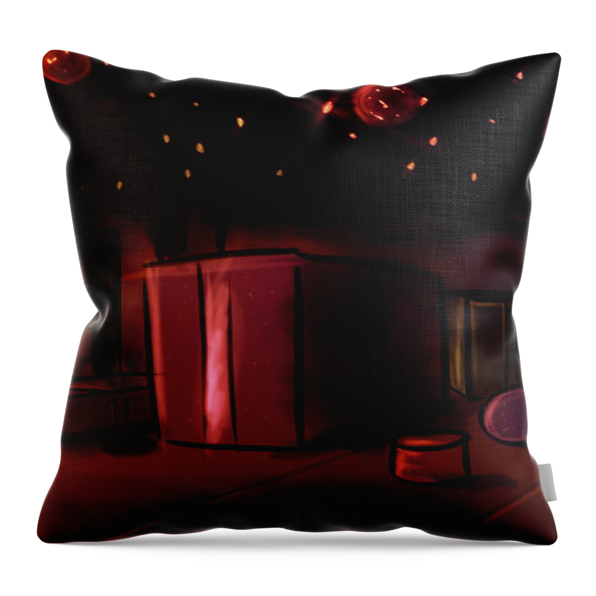 Christmas Throw Pillow featuring the digital art Art - Christmas Presents by Matthias Zegveld