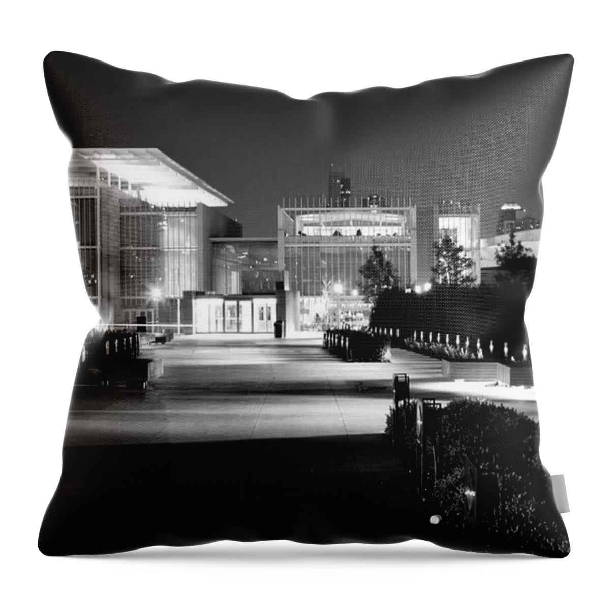 Architecture Throw Pillow featuring the photograph Art Institute Chicago Architecture Night by Patrick Malon