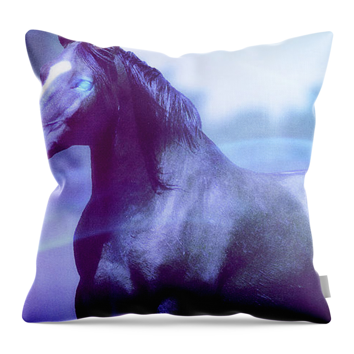 Fantasy Throw Pillow featuring the digital art Art - Mighty Horse by Matthias Zegveld