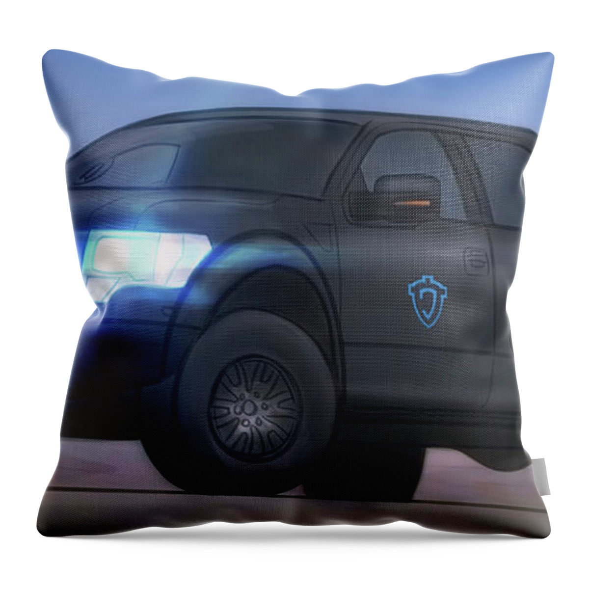 Ford Throw Pillow featuring the digital art Art -- The Black Raptor by Matthias Zegveld