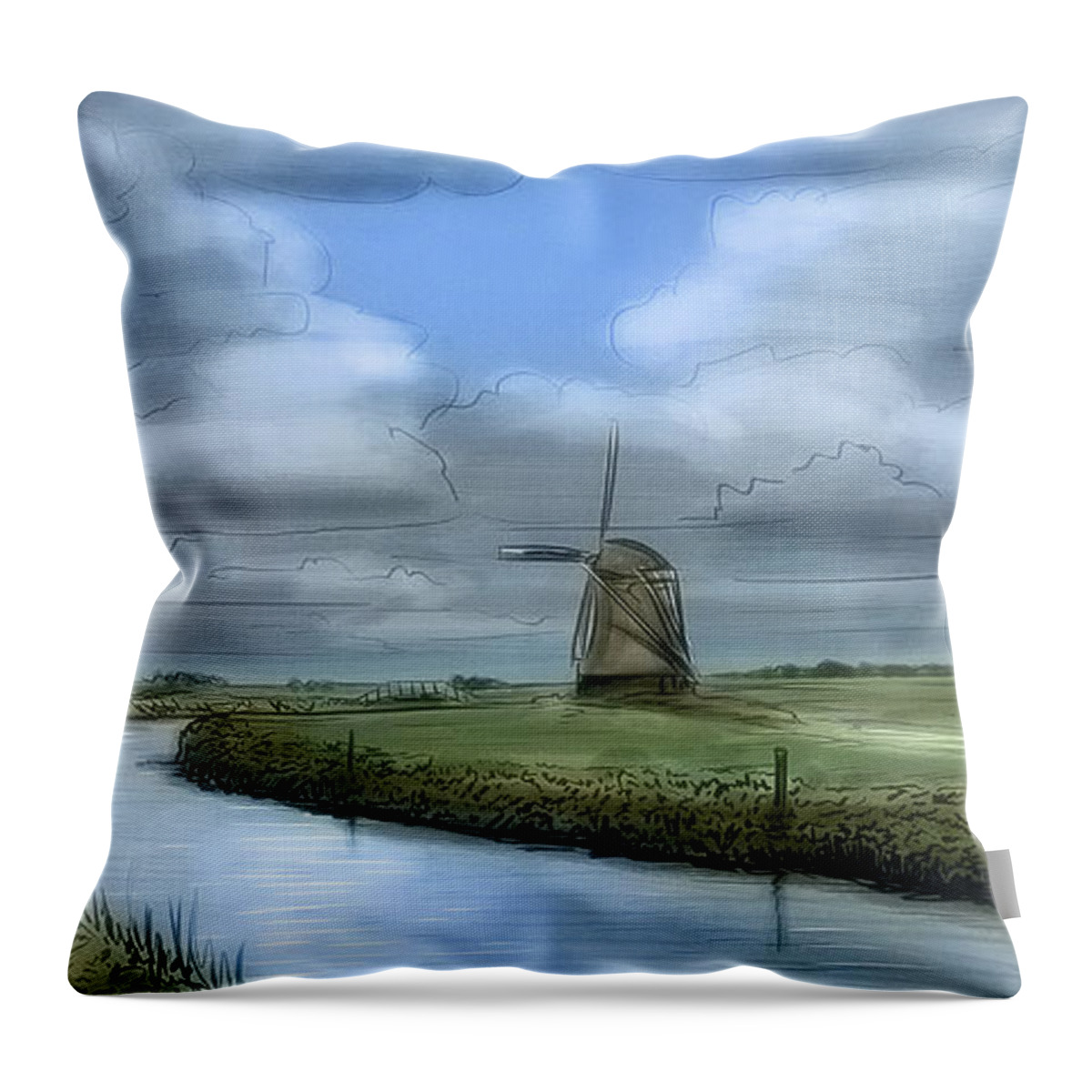 Holland Throw Pillow featuring the digital art Art - This Is Holland by Matthias Zegveld