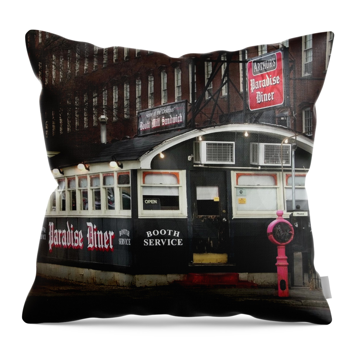 Diners Throw Pillow featuring the photograph Arthur's Paradise Diner by Betty Denise