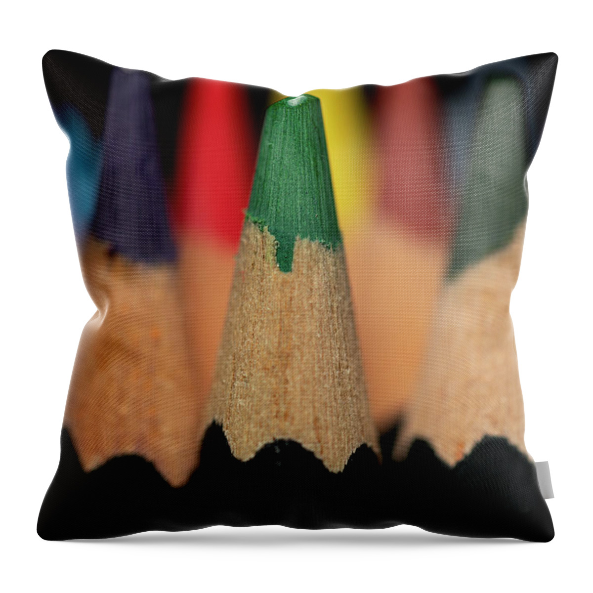 Pencil Throw Pillow featuring the photograph Artist Tools - Macro 2 by Amelia Pearn