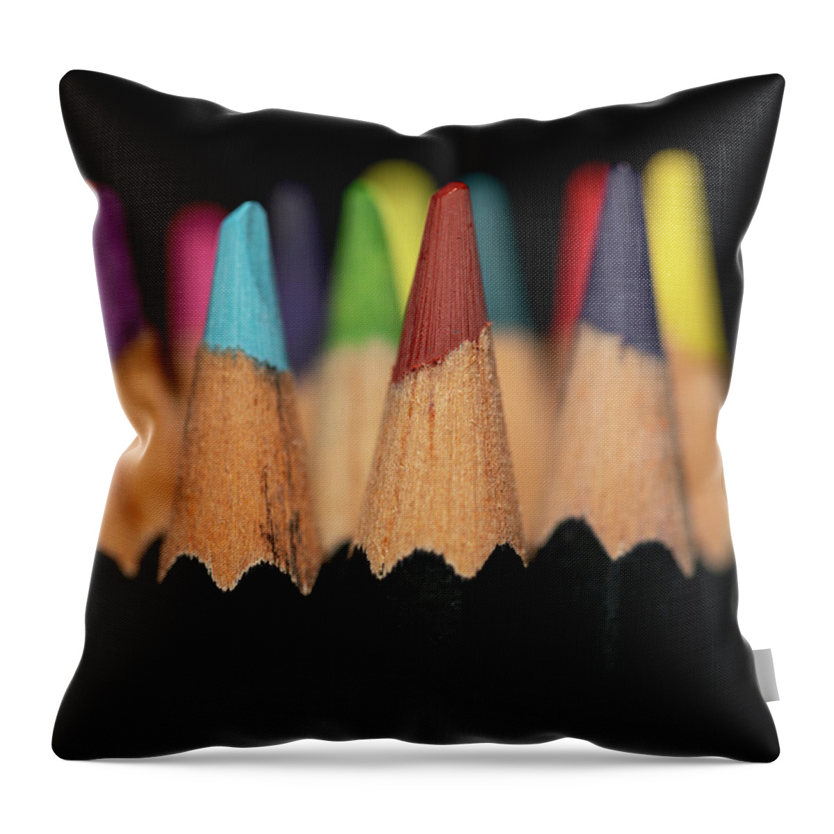 Pencil Throw Pillow featuring the photograph Artist Tools - Macro 5 by Amelia Pearn