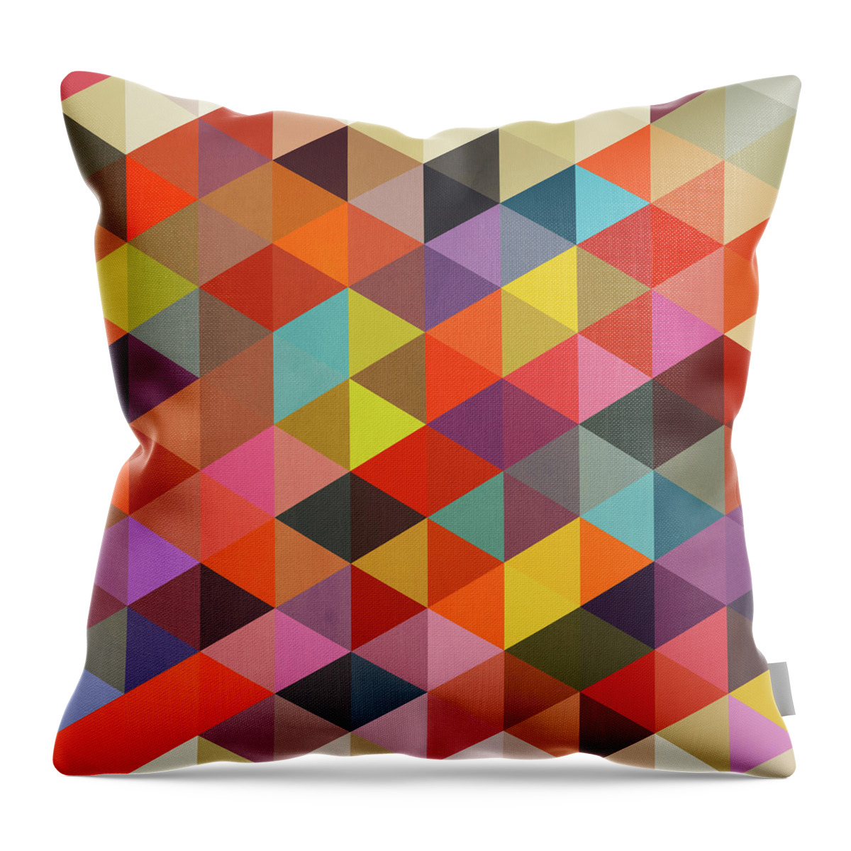 Contemporary Throw Pillow featuring the painting Geometric Shapes Abstract by Mark Ashkenazi