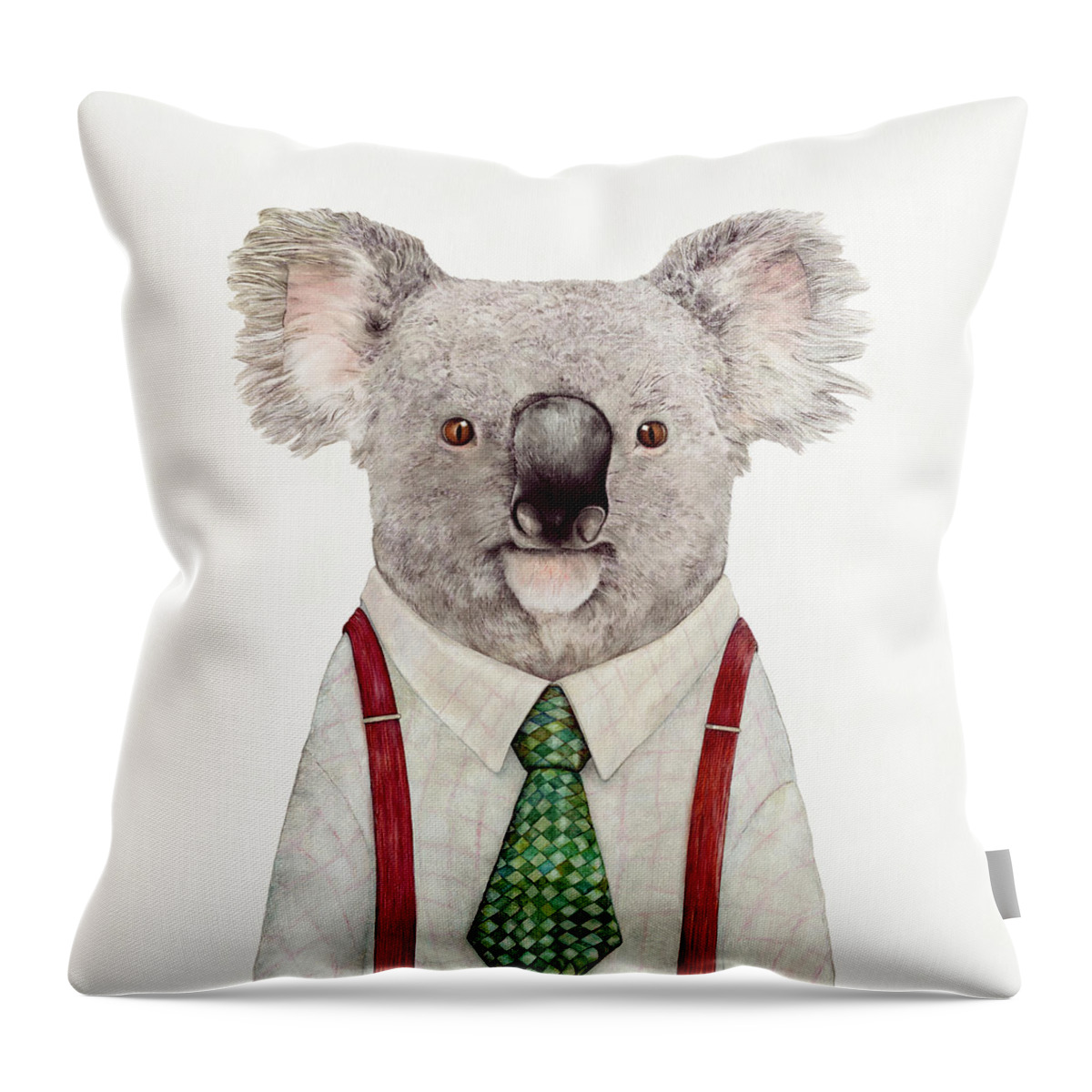 #faatoppicks Throw Pillow featuring the painting Koala by Animal Crew