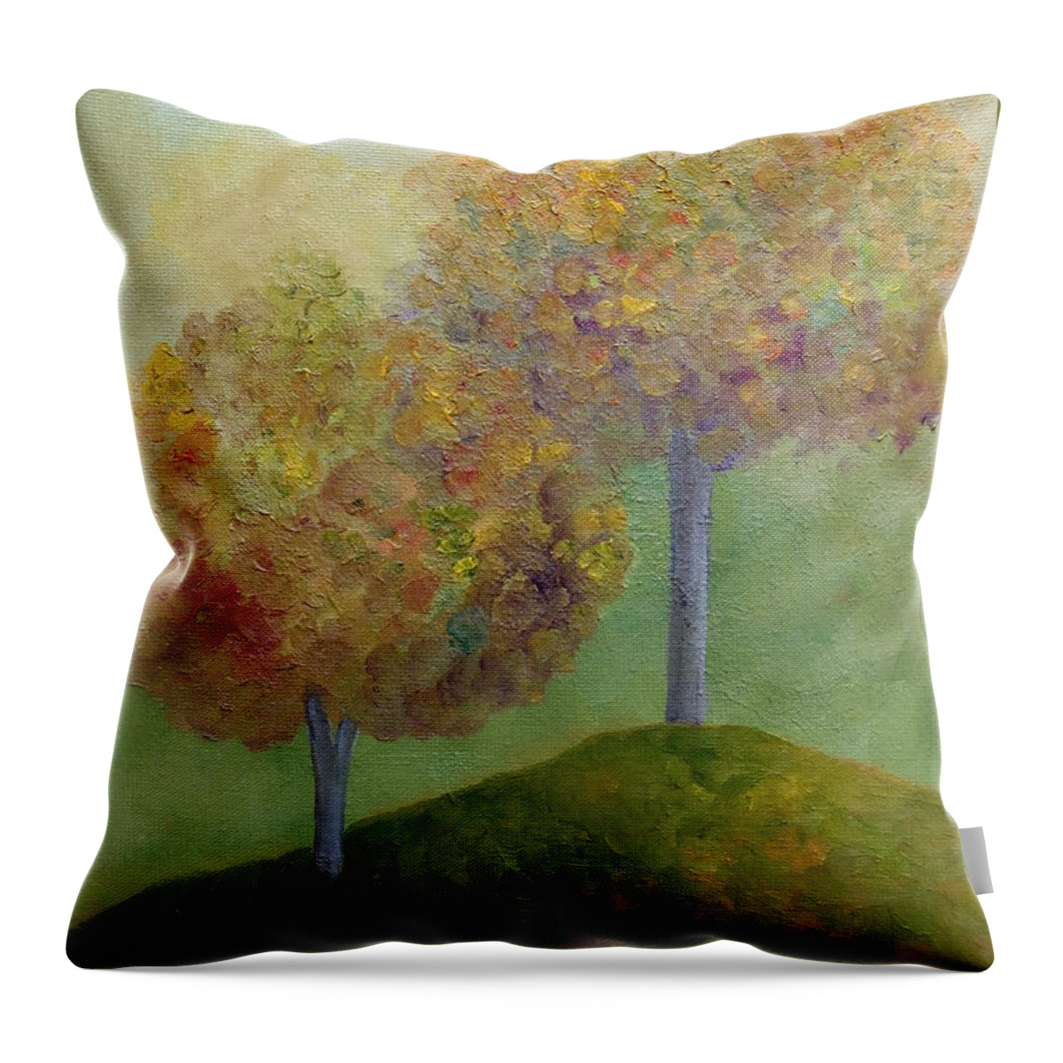 Autumn Throw Pillow featuring the painting Like Father Like Son by Angeles M Pomata