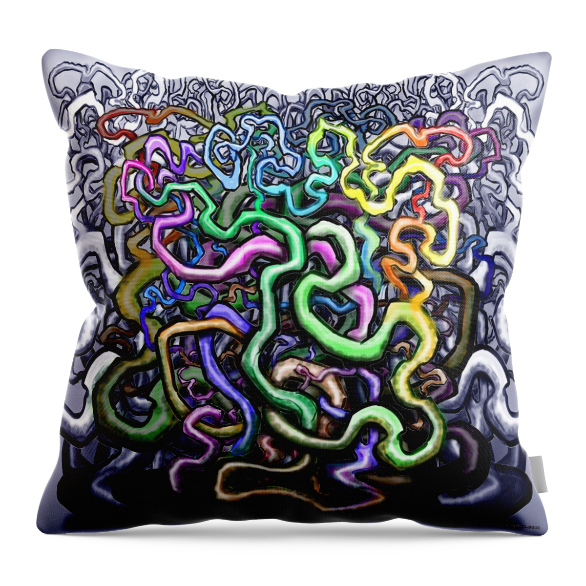 Color Throw Pillow featuring the digital art Upsurging Color by Kevin Middleton