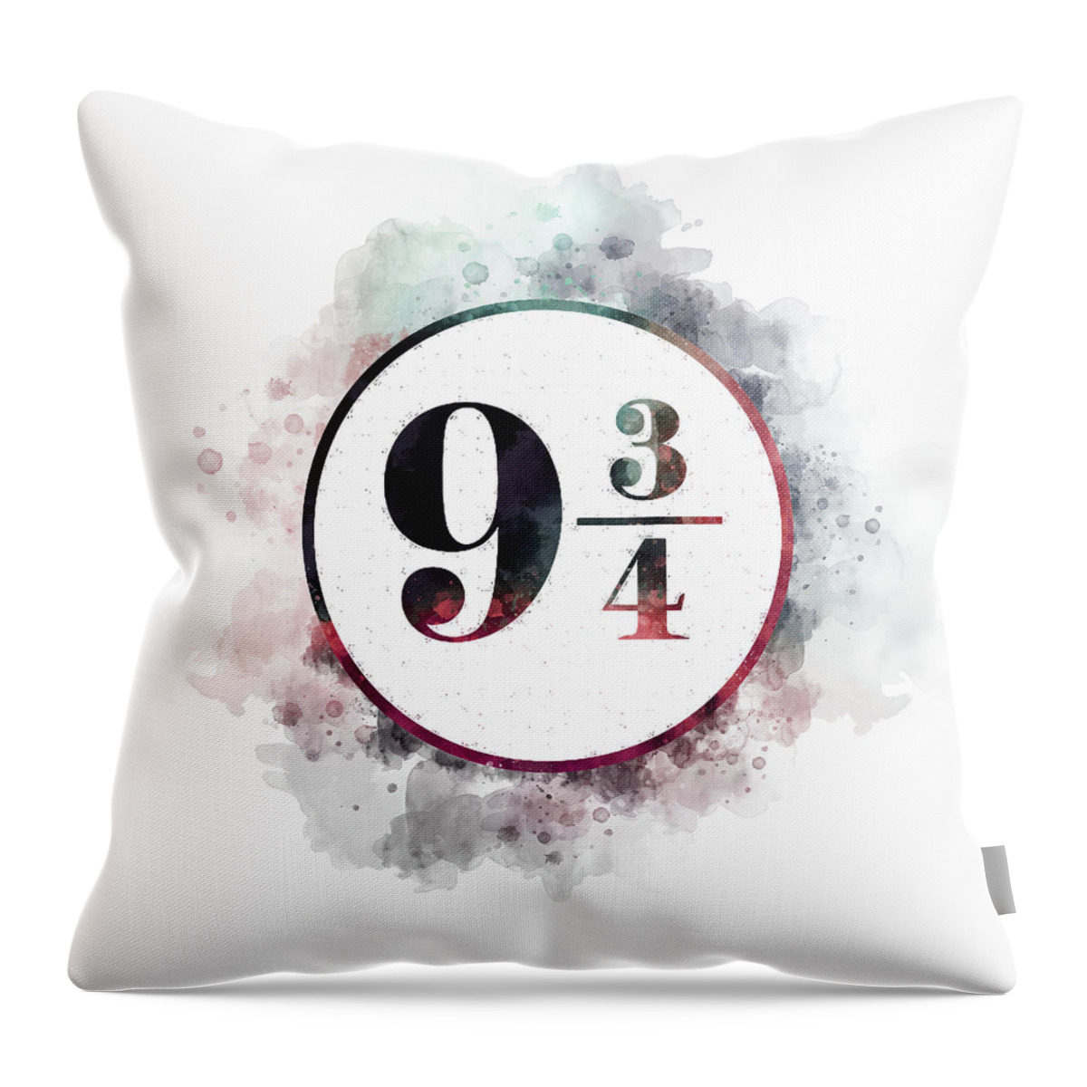 Harry Potter Throw Pillow featuring the digital art Harry Potter King's Cross Station Platform 9-3/4 Watercolor II by Ink Well