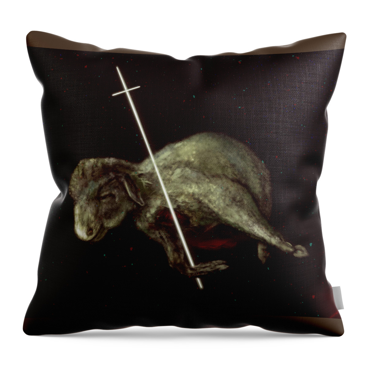 Lamb Throw Pillow featuring the digital art LAMB of GOD by Wunderle