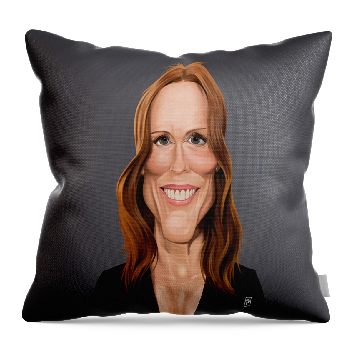 Illustration Throw Pillow featuring the digital art Celebrity Sunday - Julianne Moore by Rob Snow