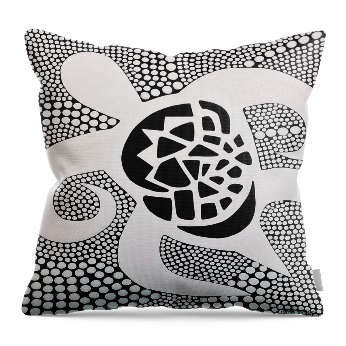 Sea Turtle Throw Pillow featuring the painting Turtle Life by Peter Johnstone