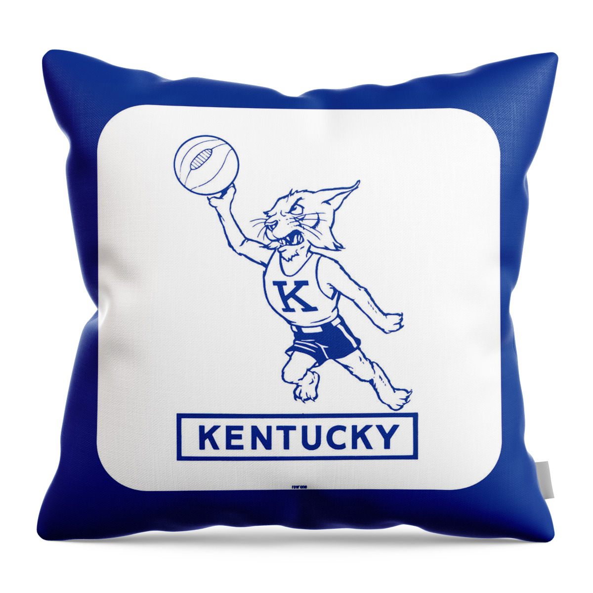 Kentucky Throw Pillow featuring the drawing Vintage Kentucky Wildcats Art by Row One Brand