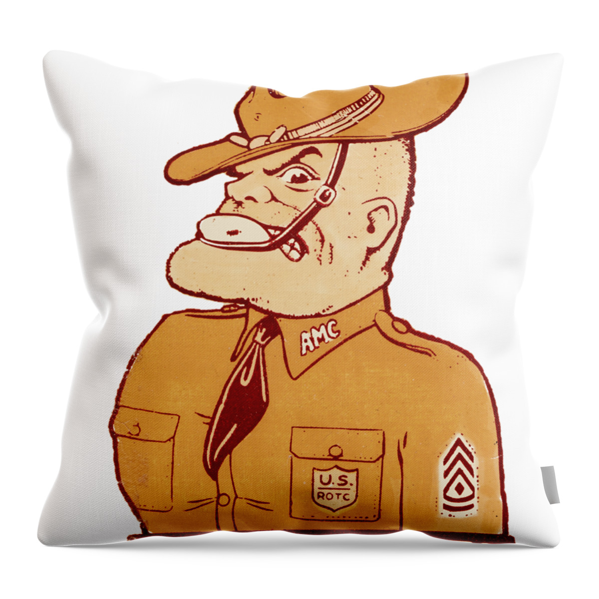 Ol Sarge Throw Pillow featuring the mixed media Ol' Sarge by Row One Brand