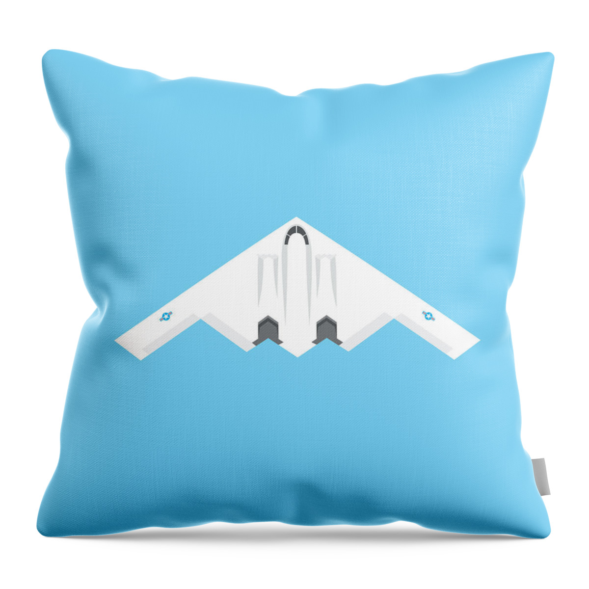 Aviation Throw Pillow featuring the digital art B2 Stealth Bomber Jet Aircraft - Sky by Organic Synthesis