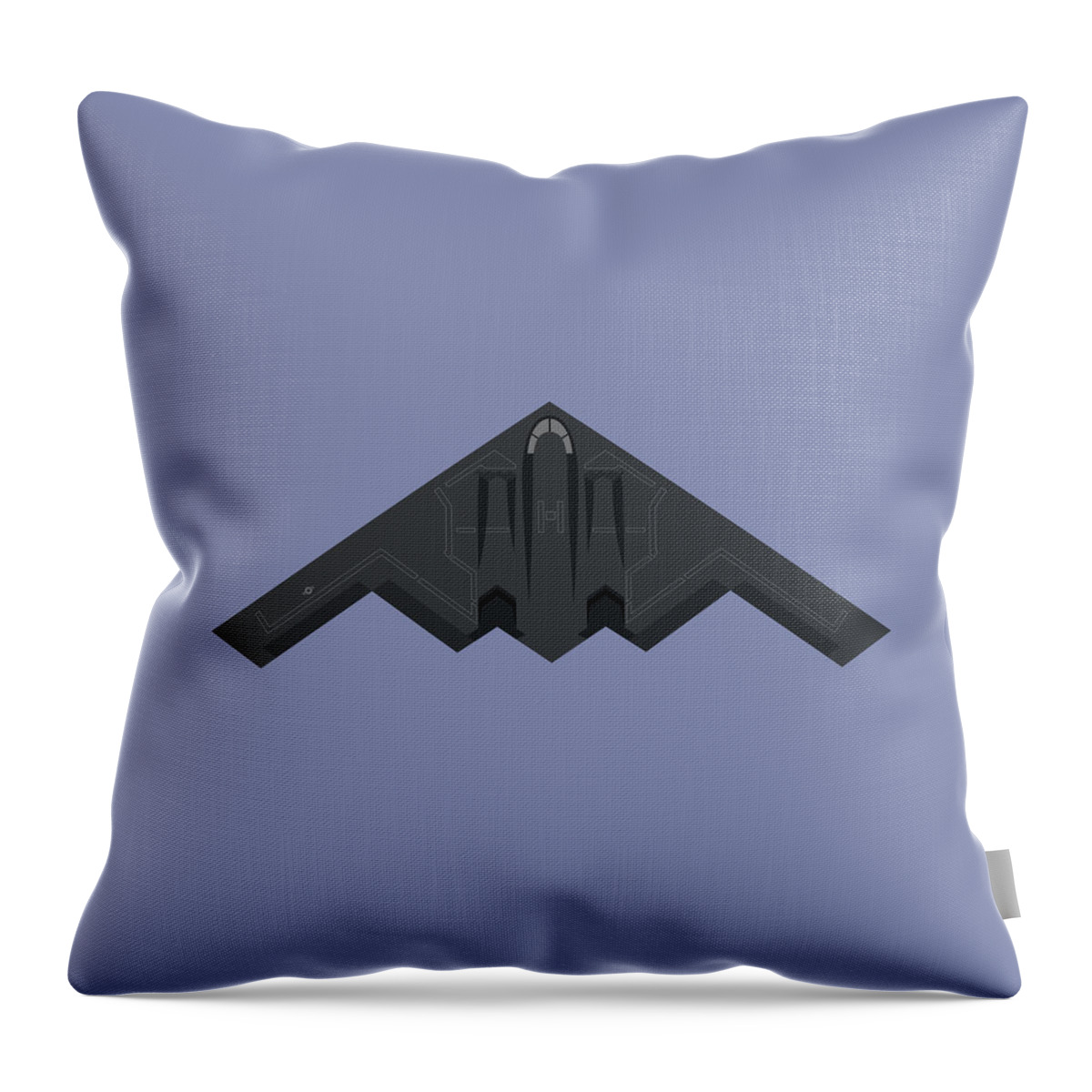 Aviation Throw Pillow featuring the digital art B2 Stealth Bomber Jet Aircraft - Twilight by Organic Synthesis