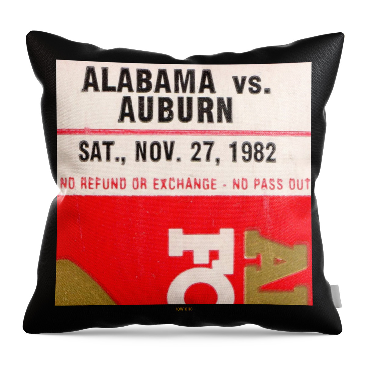 Birmingham Throw Pillow featuring the mixed media 1982 Iron Bowl by Row One Brand