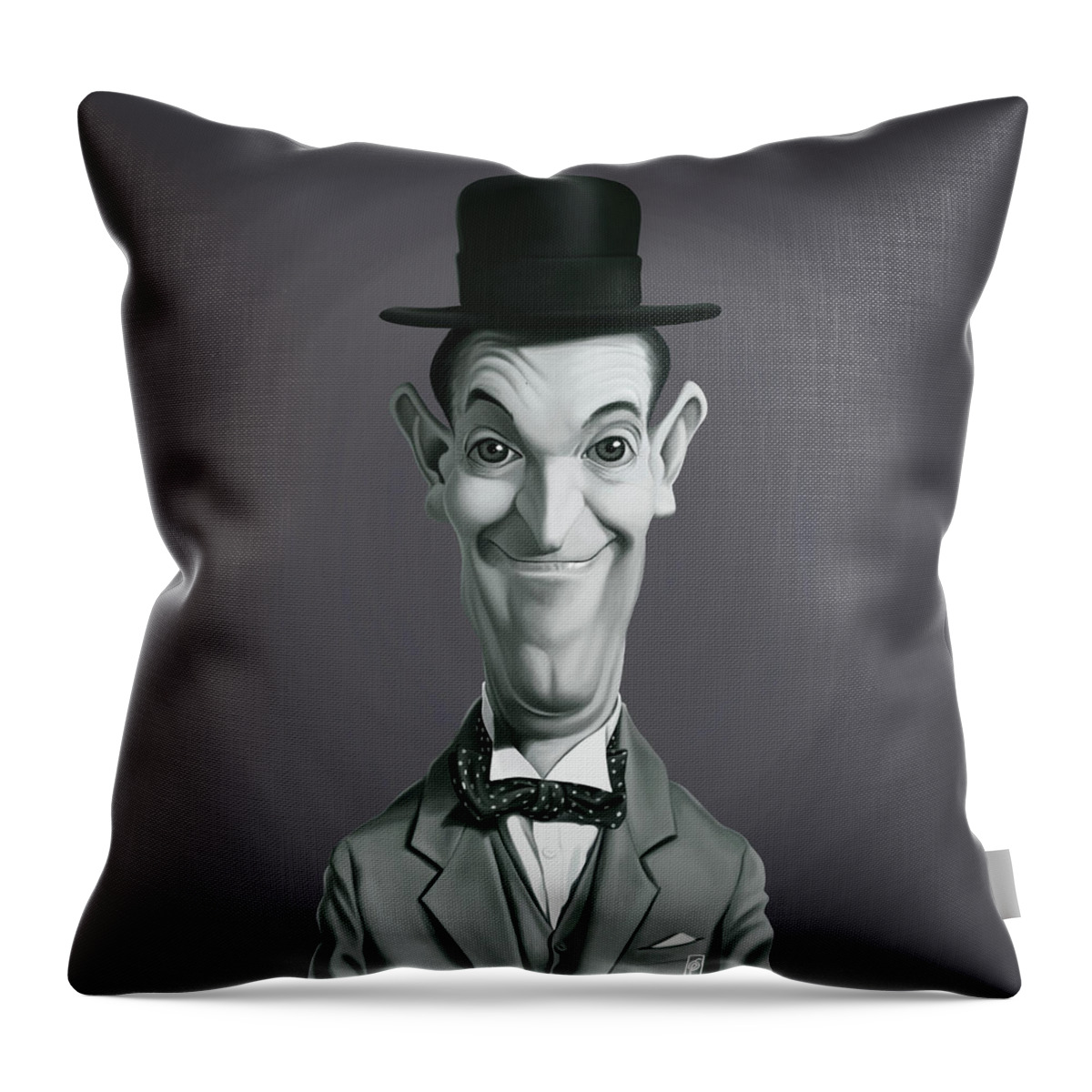 Illustration Throw Pillow featuring the digital art Celebrity Sunday - Stan Laurel by Rob Snow
