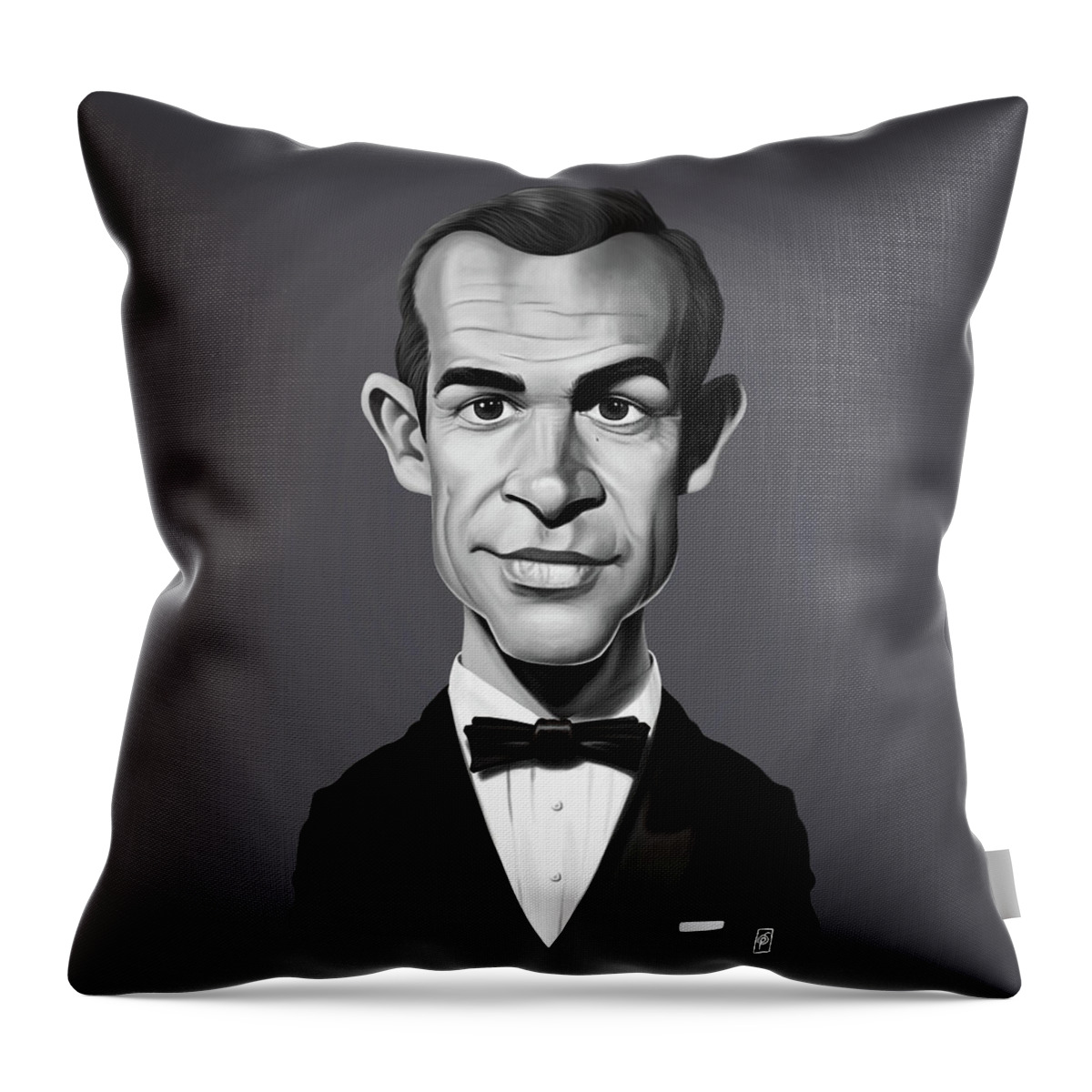 Illustration Throw Pillow featuring the digital art Celebrity Sunday - Sean Connery by Rob Snow